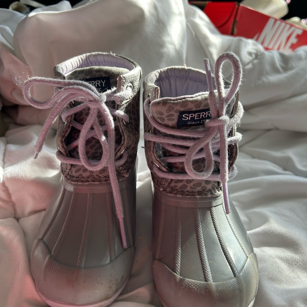 Sperry Light Gray Lace-Up Boots